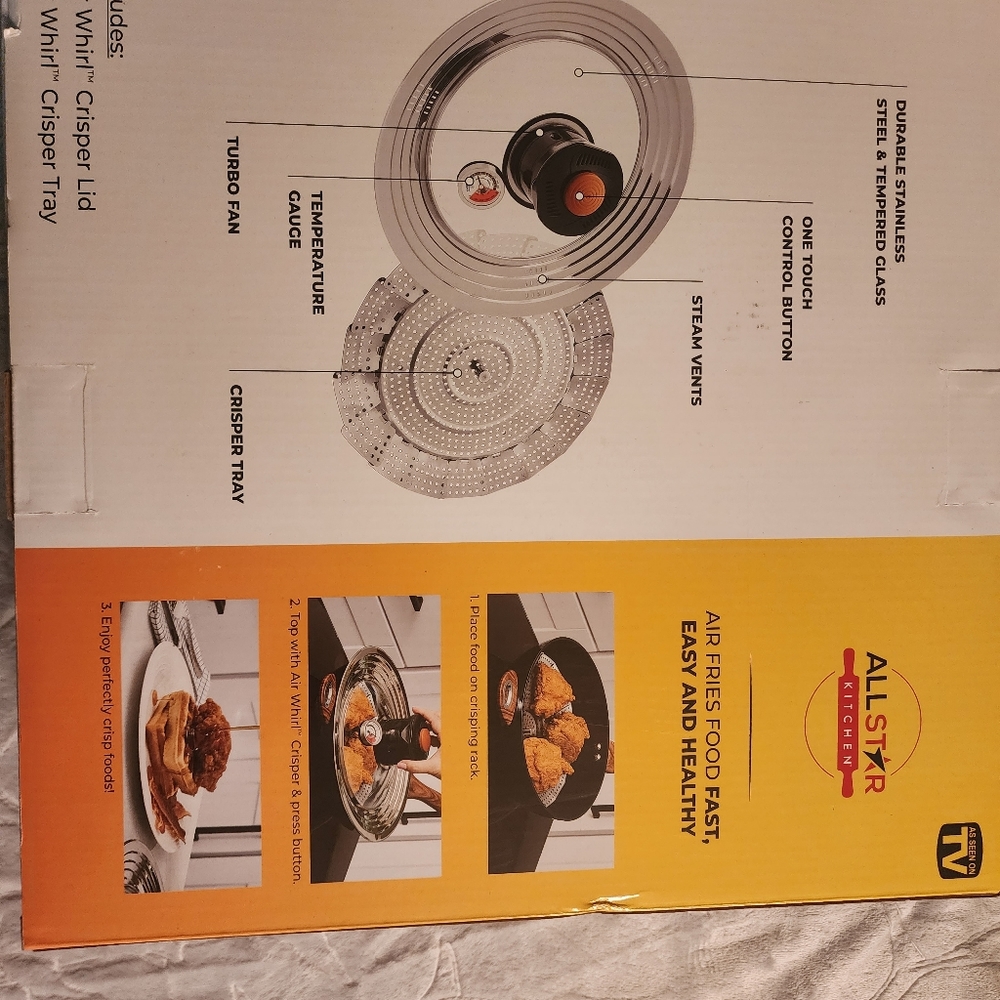 Air Whirl Crisper Air Fryer Lid for Pots & Pan